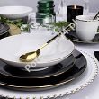 Talerz głęboki 21 cm (biały) Karolina - Black & White Gold 23011
