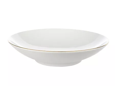 Talerz głęboki 21 cm (biały) Karolina - Black & White Gold 23011