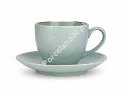 Filiżanka ze spodkiem 0,3 L / 16 cm  Bogucice - Alumina Granite Mint Blue Gold 1129G