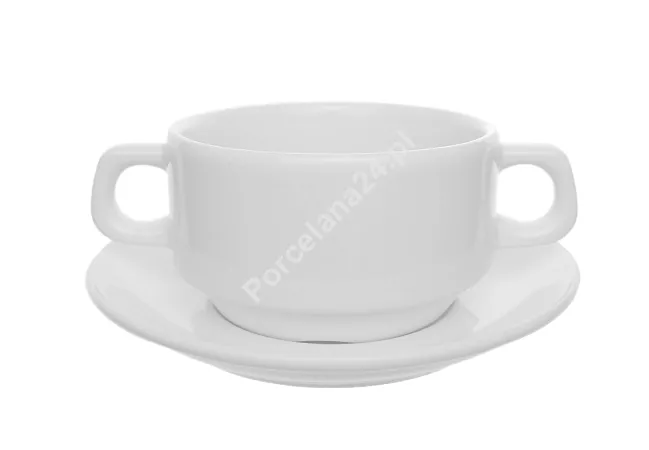 Bulionówka z uszami ze spodkiem 0,32 L / 16 cm Lubiana - Hel (nr 0617, 0615) Bulionówka z uszami ze spodkiem 0,32 L / 16 cm Lubiana - Hel (nr 0617, 0615)