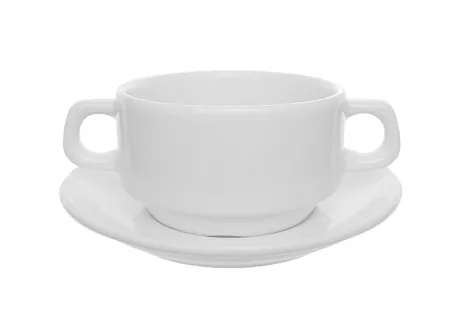 Bulionówka z uszami ze spodkiem 0,32 L / 16 cm Lubiana - Hel (nr 0617, 0615)