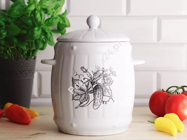 Beczka hermetyczna z kamionki 4,0 L Bella Fiore - Biała 1TR.BECZ.41634 Beczka hermetyczna z kamionki 4,0 L Bella Fiore - Biała 1TR.BECZ.41634