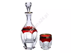 Kpl. szklanek do whisky 0,25 L (6szt) + karafka 0,6 L (1szt) Bohemia - SAFARI RUBIN 4SB.SAR.884008