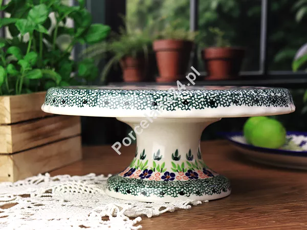 Patera na nodze 27 cm Bolesławiec - Mariańska Koronka gat. I Patera na nodze 27 cm Bolesławiec - Mariańska Koronka gat. I