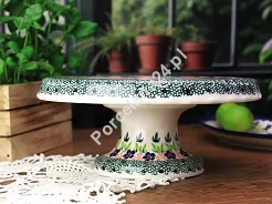 Patera na nodze 27 cm Bolesławiec - Mariańska Koronka