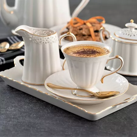 Garnitur do herbaty na 6 osób (21 el.) Villa Italia - Clara Gold Ivory Garnitur do herbaty na 6 osób (21 el.) Villa Italia - Clara Gold Ivory