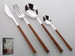 Komplet sztućców 24 cz. na 6 osób PINTI1929 - Sushi Queen Mahoń (2.5 mm) - pudełko 23.17B0.7091.K24
