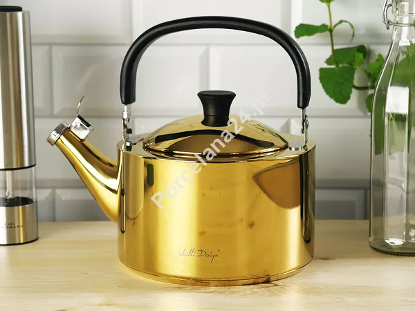 Czajnik z gwizdkiem 1,5 L Vialli Design - Diamante złoty połysk 1K.CZA.9187 Czajnik z gwizdkiem 1,5 L Vialli Design - Diamante złoty połysk 1K.CZA.9187