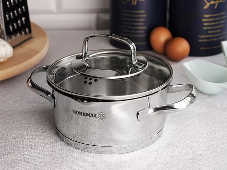 Garnek z pokrywą 1,6L 16 cm x 8 cm - Korkmaz Steama A1990