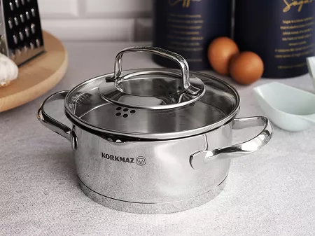 Garnek z pokrywą 1,6L 16 cm x 8 cm - Korkmaz Steama A1990