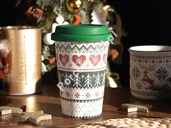 Kubek z silikonową pokrywką 0,39 L Altom Design - Scandi Green 07.CHR.2880