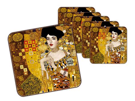 Kpl. podkładek korkowych pod kubki (6 szt.) Carmani - Gustav Klimt - Adele Bloch - Bauer 33.532-1215