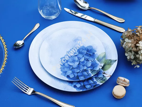 Komplet talerzy na 6 osób (18 el.) Lubiana - Vanilla Hortensja niebieska Komplet talerzy na 6 osób (18 el.) Lubiana - Vanilla Hortensja niebieska