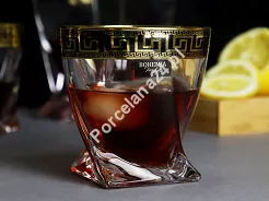 Kpl. szklanek do whisky 340 ml (6 szt.) Bohemia - QUADRO VERSO GOLD 4SB.QUV.949681