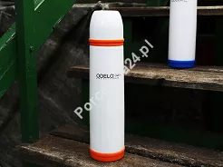Termos stalowy 1 L Odelo - Biało-pomarańczowy 1OD.TER.1330-P