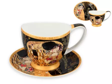 Filiżanka ze spodkiem 0,35 L Carmani -  Gustav Klimt, Pocałunek 33.532-3051