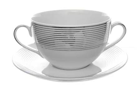 Bulionówka ze spodkiem 0,35 L / 15,7 cm Chodzież - Yvonne E520 LINEA PLATYNOWA
