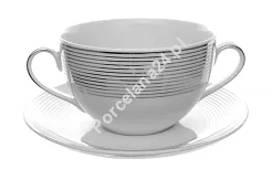 Bulionówka ze spodkiem 0,35 L / 15,7 cm Chodzież - Yvonne E520 LINEA PLATYNOWA