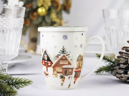 Kubek z zaparzaczem 0,36 l  Duo - Christmas Village 15.CHV.KZ