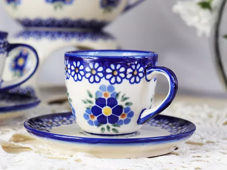 Filiżanka ze spodkiem do espresso 0,11 L / 12,5 cm Bolesławiec - Altmańska Polana gat. I