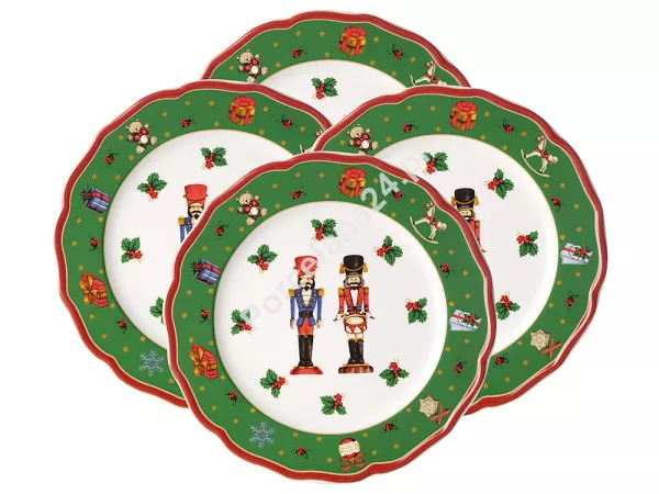 Komplet 4 talerzy deserowych 22 cm Bogucice - Cicha Noc Zielone 986 Komplet 4 talerzy deserowych 22 cm Bogucice - Cicha Noc Zielone 986