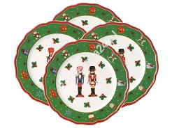 Komplet 4 talerzy deserowych 22 cm Bogucice - Cicha Noc Zielone 986