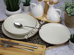 Komplet talerzy na 6 osób (18 el.) Chodzież - City Pustynny Piasek (CT02)