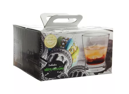 Kpl (4szt) szklanek 300 ml WHITE RUSSIAN Krosno - Drinki Świata 4362