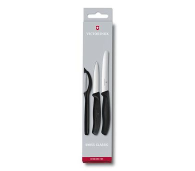Komplet noży z obieraczką (3el) Victorinox - Swiss Classic Black V.SC.B.6.7113.31