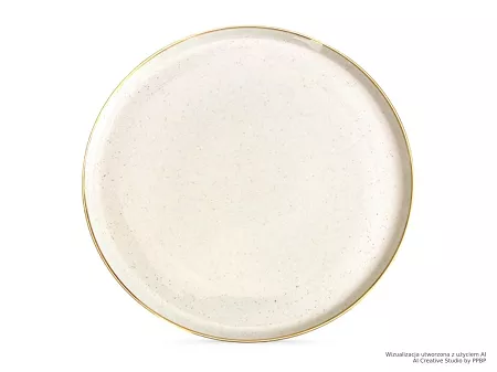 Talerz płytki 27 cm  Bogucice - Alumina Granite Cool White Gold Nordica 1128G