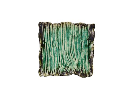 Talerz kwadratowy 14 cm Kera Ceramika - Moku Cristall Szmaragd