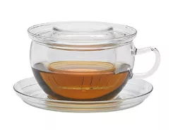 Filiżanka ze spodkiem z zaparzaczem (szklana) 0,4 L Trendglas - TEA TIME 4E.220211