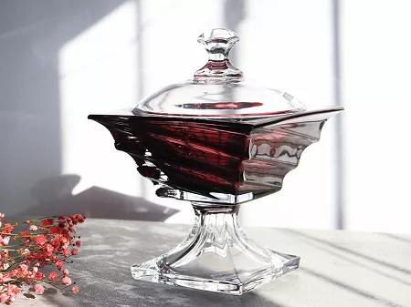 Bombonierka na nodze 24,5 cm Bohemia - Casablanca Burgundy 114792