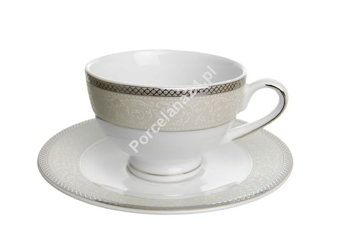 Filiżanka ze spodkiem 0,20 L / 15 cm (herbaciana) Bogucice - Martha Platin 600 Filiżanka ze spodkiem 0,20 L / 15 cm (herbaciana) Bogucice - Martha Platin 600