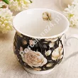 Kubek retro 0,47 L Duo - English roses black 15.ENG-B.K47