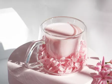 Szklanka termiczna z podwójną ścianką 0,18 L Ecarla - Hortensja Bloom Pink 20.SZK74