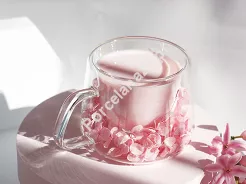 Szklanka termiczna z podwójną ścianką 0,18 L Ecarla - Hortensja Bloom Pink 20.SZK74