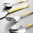 Komplet sztućców 24 cz. na 6 osób Hisar - Avsa Gold (3.0/2.5 mm) złocone