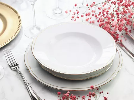 Komplet talerzy na 6 osób (18 el) Ćmielów - Bolero 3604 Złota Linia