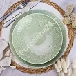 Komplet talerzy na 6 osób (18 el) Lubiana - Hanami Pistacjowa Zieleń