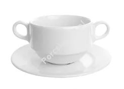 Bulionówka z uszami ze spodkiem 0,32 L / 16 cm (sztaplowana) Lubiana - Wersal (nr 2227, 2214)