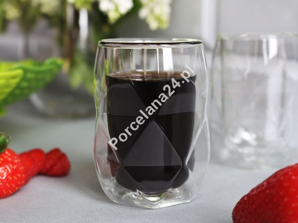 Zestaw 2 szklanek termicznych do espresso z podwójną ścianką 100 ml Vialli Design - Geo 0442 Zestaw 2 szklanek termicznych do espresso z podwójną ścianką 100 ml Vialli Design - Geo 0442