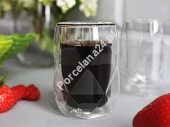 Zestaw 2 szklanek termicznych do espresso z podwójną ścianką 100 ml Vialli Design - Geo 0442
