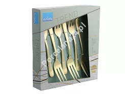 Komplet 6 szt. widelczyków do ciasta Amefa - AUSTIN Szampańskie