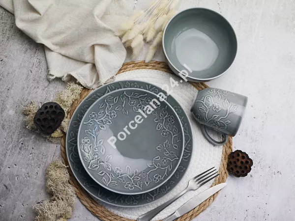 Serwis obiadowo-herbaciany na 6 osób (26 el) Lubiana - Hanami Kamienna Szarość Serwis obiadowo-herbaciany na 6 osób (26 el) Lubiana - Hanami Kamienna Szarość