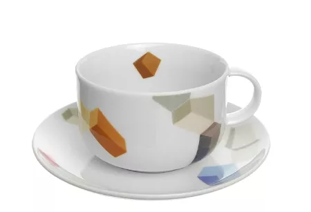 Komplet filiżanek ze spodkiem 0,28 L / 15,5 cm (12el) Ćmielów Design Studio - New Atelier G193 CUBES