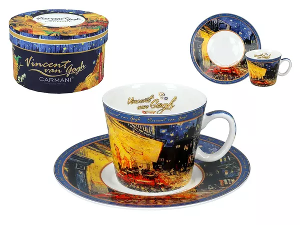 Filiżanka ze spodkiem do espresso 0,1 L Carmani - Vincent van Gogh - Taras kawiarni nocą 33.830-0751 Filiżanka ze spodkiem do espresso 0,1 L Carmani - Vincent van Gogh - Taras kawiarni nocą 33.830-0751