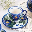 Filiżanka ze spodkiem do espresso 0,11 L / 12,5 cm Bolesławiec - Kwiaty Kuleszy gat. I