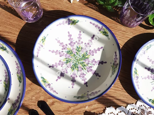 Talerz głęboki 21 cm Bolesławiec - Lawendowy Zakątek Talerz głęboki 21 cm Bolesławiec - Lawendowy Zakątek