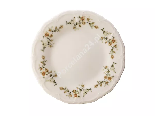 Talerz deserowy 20,5 cm Bon Bistro - Retro Brown Flowers ecru Talerz deserowy 20,5 cm Bon Bistro - Retro Brown Flowers ecru
